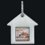 Modern Simple Playful Elegant Chic Pet Photo Pet ID Tag<br><div class="desc">This simple and classic design is composed of serif typography and add a custom photo of your pet.</div>