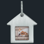 Modern Simple Playful Elegant Chic Pet Photo Pet ID Tag<br><div class="desc">This simple and classic design is composed of serif typography and add a custom photo of your pet.</div>