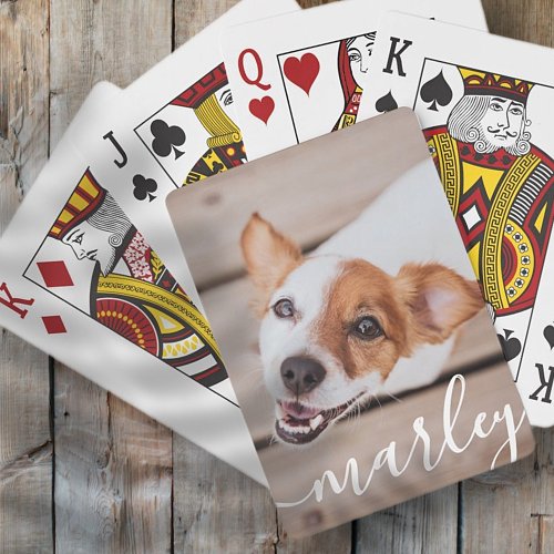 Modern Simple Playful Elegant Chic Pet Photo Poker Cards