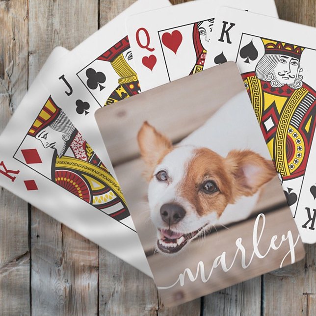Modern Simple Playful Elegant Chic Pet Photo Poker Cards (Creator Uploaded)