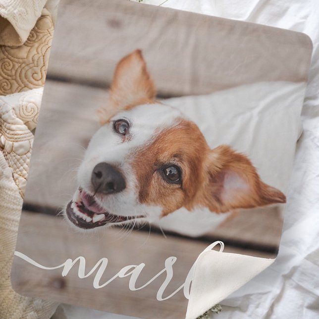 Modern Simple Playful Elegant Chic Pet Photo Sherpa Blanket (Creator Uploaded)
