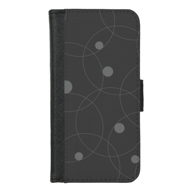 Modern, simple, playful, fun pattern of circles iPhone wallet case (Front)