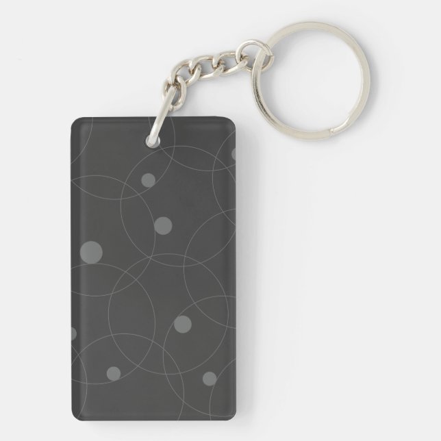 Modern, simple, playful, fun pattern of circles keychain (Back)