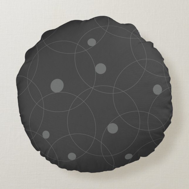 Modern, simple, playful, fun pattern of circles round pillow (Back)