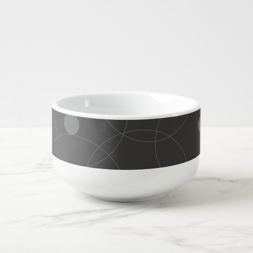 Modern simple playful fun pattern of circles soup mug