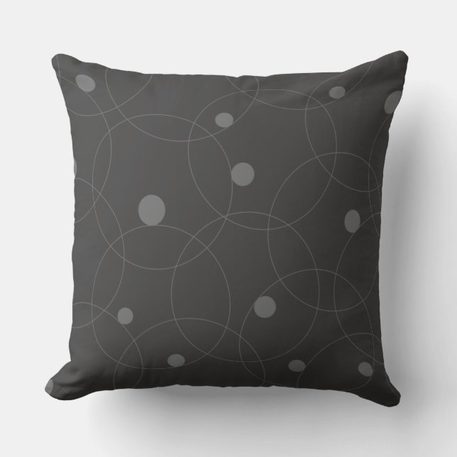 Modern, simple, playful, fun pattern of circles throw pillow (Front)