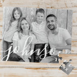 Modern Simple Playful Script Family Photo Jigsaw Puzzle<br><div class="desc">Design is composed of modern and playful script typography. Add a family photo.</div>