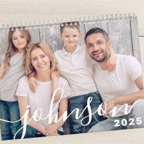 Modern Simple Playful Script Family Photos Calendar