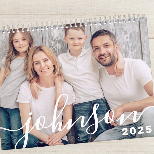 Modern Simple Playful Script Family Photos Calendar (Creator Uploaded)