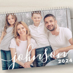 Modern Simple Playful Script Family Photos Calendar at Zazzle
