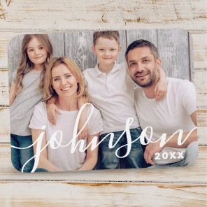 Modern Simple Playful Script Family Photos Magnet