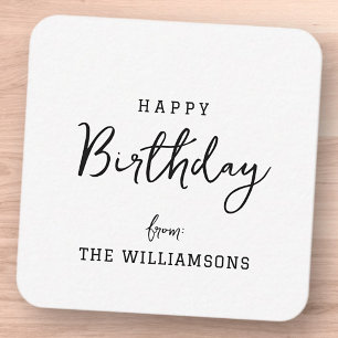 Modern Simple Preppy Happy Birthday Greeting Note Card