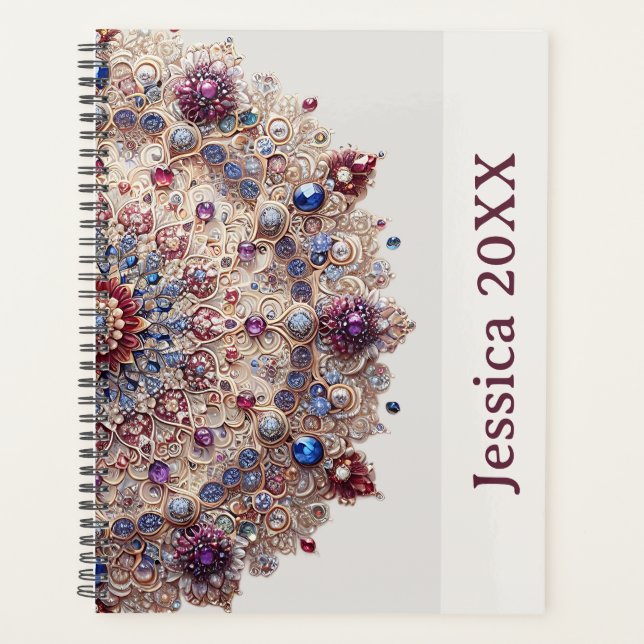 Modern Simple Pretty Colorful Cute Mandala Planner (Front)