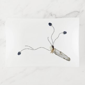 Modern simple pretty girly floral coastal poem art trinket tray