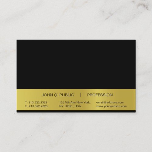 Modern Simple Professional Black and Gold Glossy Business Card