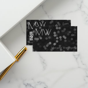 Modern Simple Professional Black Bokeh Minimalist Business Card
