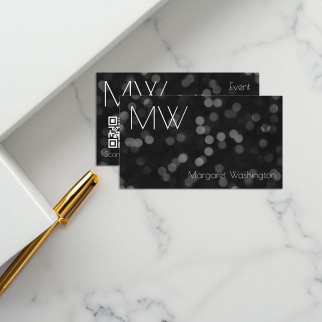 Modern Simple Professional Black Bokeh Minimalist  Business Card (black business cards)