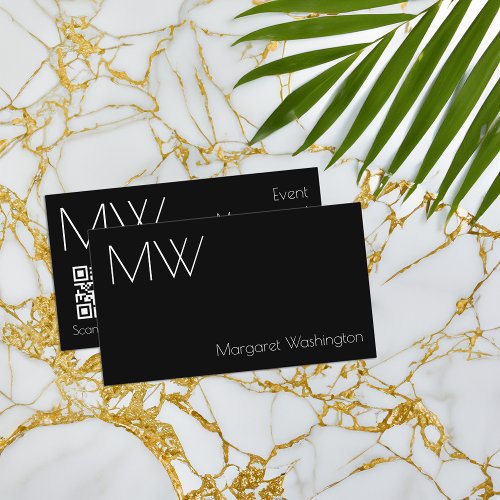 Modern Simple Professional Black White Minimalist Business Card