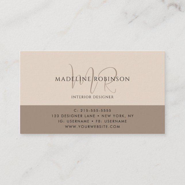 Modern Simple Professional Brown Business Card (Back)