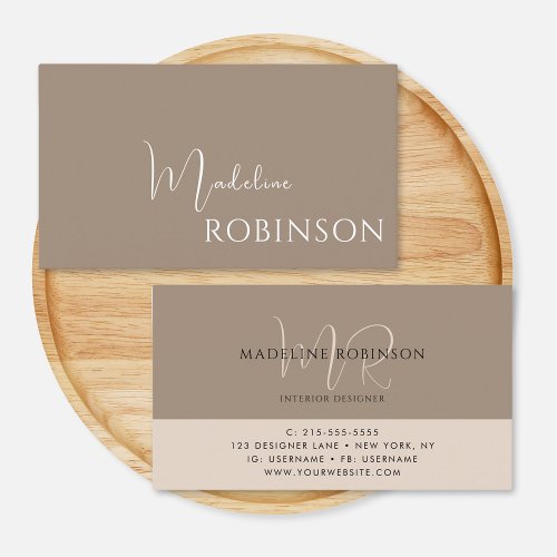Modern Simple Professional Brown Business Card