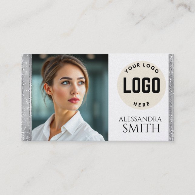 Modern Simple Professional Business Photo Square Calling Card (Front)