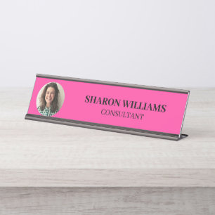Modern Simple Professional Custom Employee Photo Desk Name Plate
