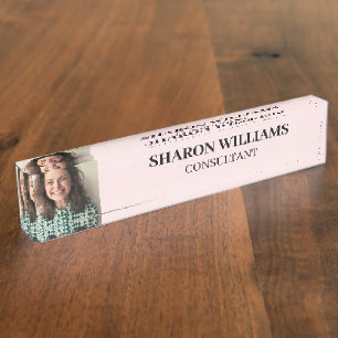 Modern Simple Professional Custom Photo Executive Desk Name Plate