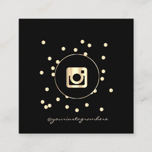 Modern Simple Professional Dots Gold Instagram Square Business Card