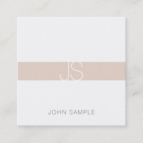 Modern Simple Professional Elegant Monogrammed Square Business Card