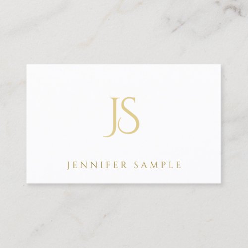 Modern Simple Professional Gold Monogram Elegant Business Card