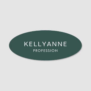 Modern Simple Professional Green Magnetic Name Tag