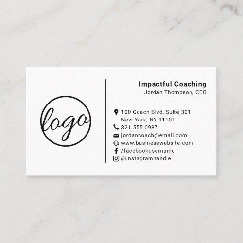 Modern Simple Professional Logo Social Media Icons Business Card