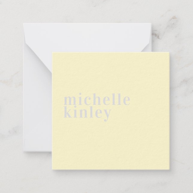 Modern simple professional name personalized note card (Front)