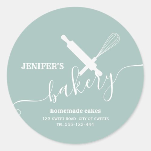 Modern simple Professional rolling pin whisk Classic Round Sticker