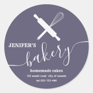 Modern simple Professional rolling pin whisk   Classic Round Sticker