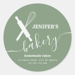 Modern simple Professional rolling pin whisk Classic Round Sticker