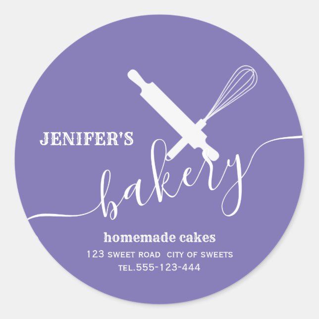 Modern simple Professional rolling pin whisk Classic Round Sticker (Front)