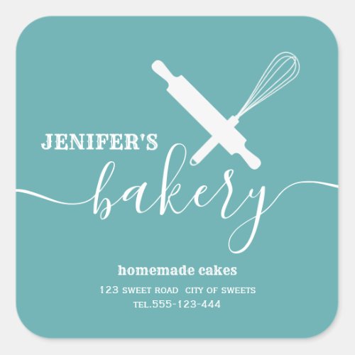 Modern simple Professional rolling pin whisk Square Sticker