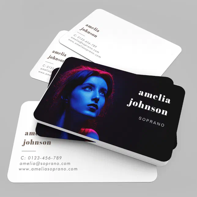 Modern Simple Professional Singer Actor Photo Business Card | Zazzle