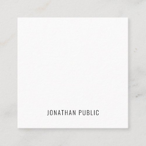 Modern Simple Professional Stylish Template Trendy Square Business Card
