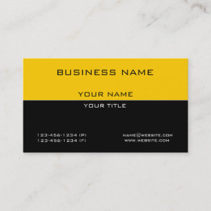 Modern Simple Professional Yellow Black Business Card