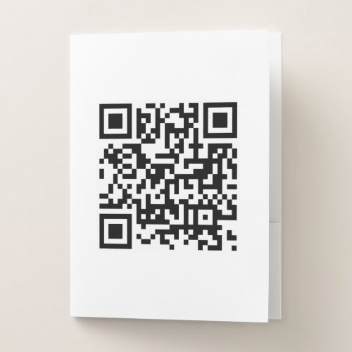 Modern Simple Promotional QR Code Template White Pocket Folder