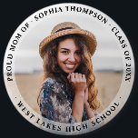 Modern Simple Proud Mom Graduate Photo Dark Button<br><div class="desc">Modern Simple Proud Mom Graduate Photo Dark button</div>