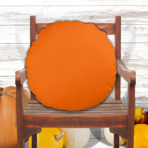 Modern Simple Pumpkin Orange  Round Pillow