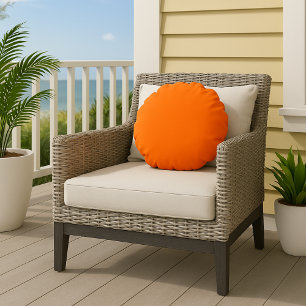 Modern Simple Pumpkin Orange Round Pillow