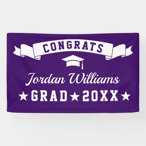 Modern Simple Purple Graduation Party 2024  Banner