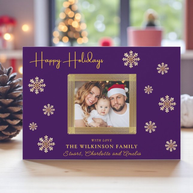 modern simple purple Holiday Photo Card (Creator Uploaded)