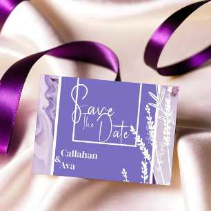 Modern simple Purple Horizontal Lavender Save The Date