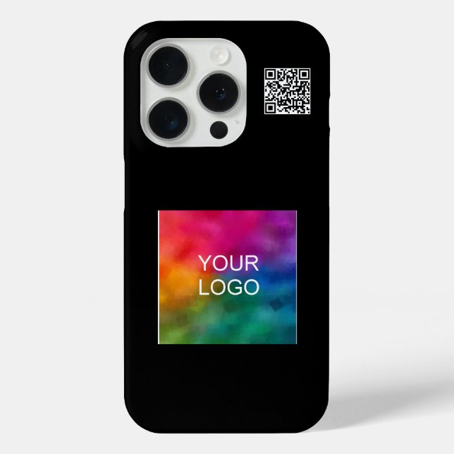 Modern Simple QR Code Upload Logo Promotional Case-Mate iPhone Case (Back)