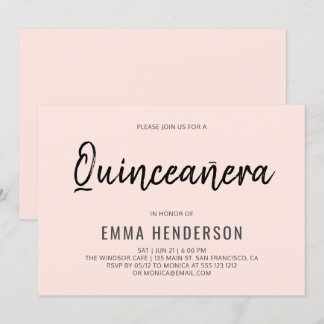 Modern Simple Quinceanera Birthday Invitation